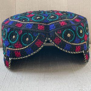 Handmade Sindhi Hat Multi Color Embroidery Cap Topi Hat Front Cut Ethnic Hat